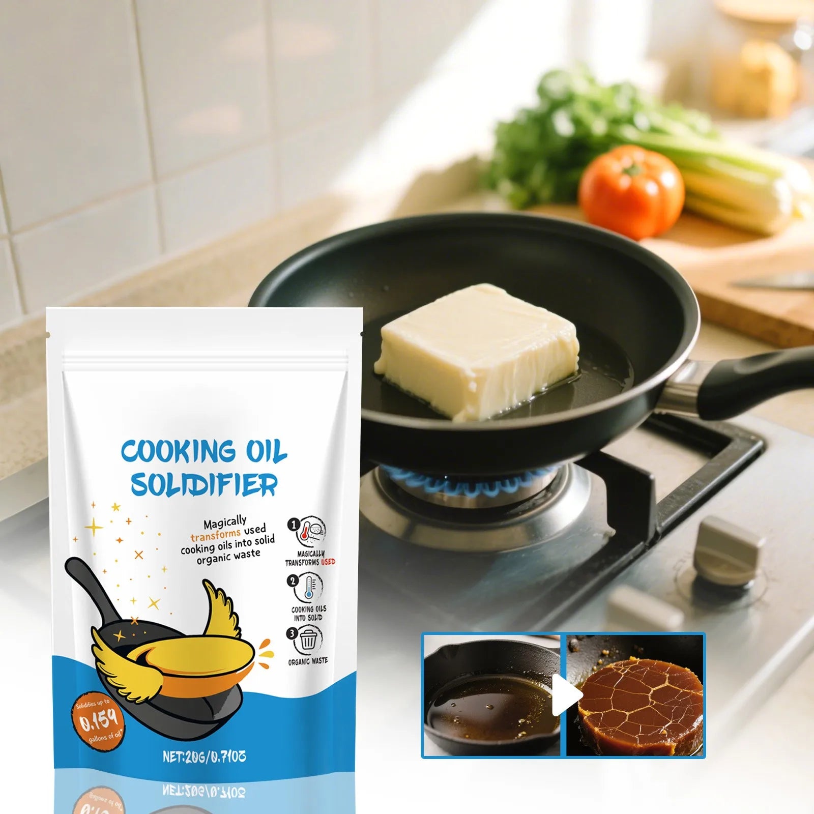 Super Fry Cooking Oil Solidifier, 20G
